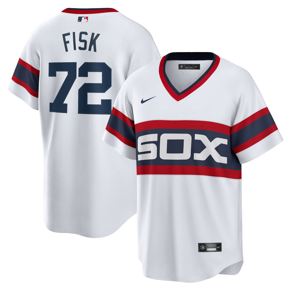 Men's Chicago White Sox Carlton Fisk Home Cooperstown Collection Team Player Jersey - White